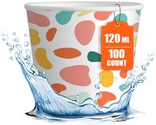 ECO SOUL [120 ml, 100 Count] Disposable Multi-Colour Paper Cups| Plastic-Free Aqueous Coated | Eco-Friendly & Biodegradable Cups | Use & Throw Party Glasses | Ideal for Tea, Coffee & Water | 190 GSM