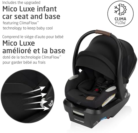 Maxi-Cosi New Generation Zelia Luxe 5-in-1 Modular Travel System, Carriage Mode, Reversible Toddler Seat, Mico Infant Car Seat (included), Enhanced All-Terrain Wheels, Use from Birth – Bassalt Black — view 3