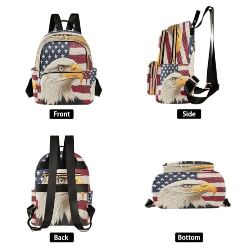 Image of ALAZA Funny Star American Flag Striped Women Backpack Purse Ladies Fashion Shoulder Bag Daypack Travel Bag 7.5L