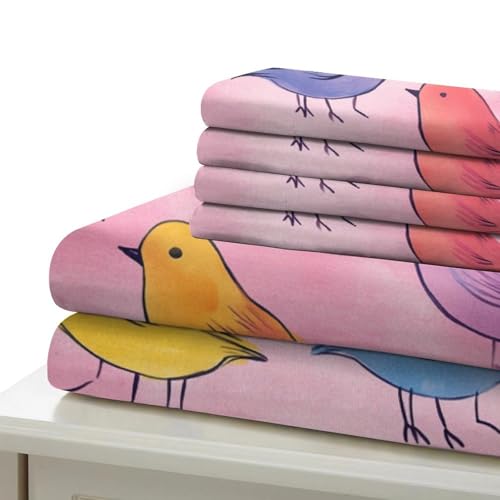 Housse de couette microfibre oiseaux 3D luxe discret 260x220 - 7
