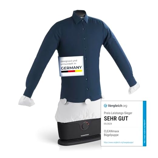 CLEANmaxx automatischer Hemdenbügler PRO |Ersetzt Bügeleisen, Bügelbrett, Dampfglätter und Steamer | Bügelgerät mit Bügelpuppe für Hemden, Blusen & Shirts | Innovativ & effizient, schwarz