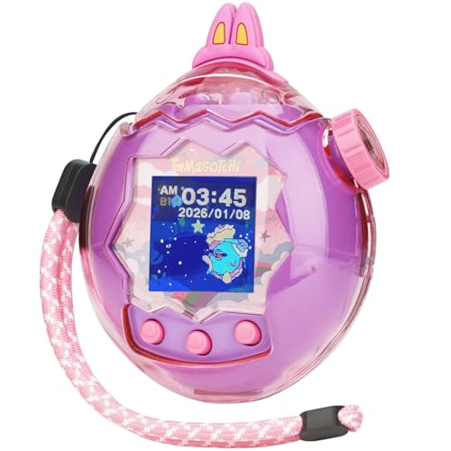 カバー 保護ケース 透明 PCハードケース 2点セット 本体カバー＋デコキャップ 360度防衝撃 すり傷防止 全周囲保護 耐久性 防水 クリア  カラフル ストラップ付き 対応 (ピンク耳)