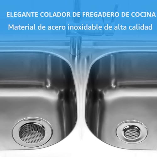 Miniatura 4 de Qinglele 2 Coladores Para Fregadero De Cocina Y Baño, Filtro De Drenaje De Acero Inoxidable, Más Grueso, Diámetro Exterior De 77 Mm Tamaño Pequeño