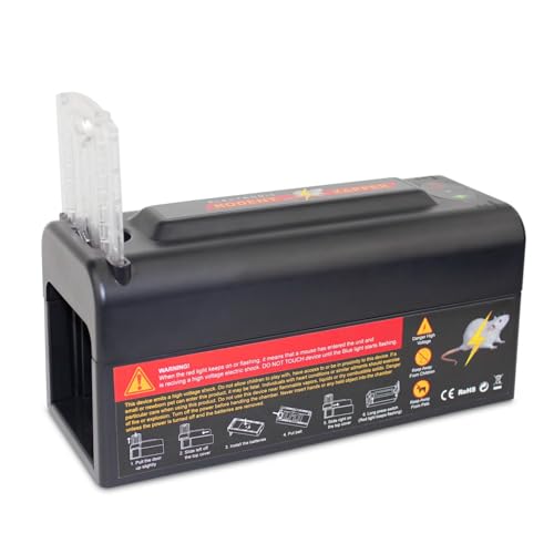 Rattenfalle Elektrisch, Mausefalle für Drinnen, 9000V Starke Spannung, Professionelle Mäusefalle mit 2 Betriebsmodi, Mausfänger für Kleine Mäuse