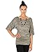KRISP Womens Short Sleeve Striped Tunic Top Sweater Dolman Top Necklace