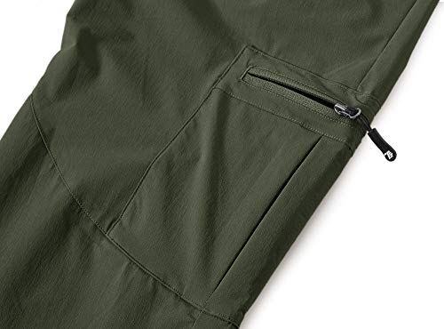 Basudam Men's Hiking Pants Quick Dry Summer Lightweight Stretch Water Resistant Outdoor Work Army Green 36 #TOP5