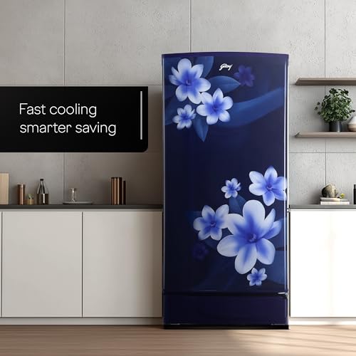 Image of Godrej 180L 1Star 5 Years Comprehensive Warranty | | Advanced Capillary Technology| Jumbo Vegetable Tray| 2.25L Bottle Space Single Door Refrigerator (RD EDGE 205AN WRF PP BL, Pep Blue)