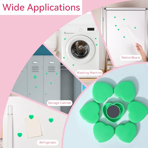 ZDZBLX Fridge Magnets, 30 Pack Strong Magnet, Mini Cute Heart-Shaped Green Magnets for Whiteboard Notice Board, Crafts - Image 4