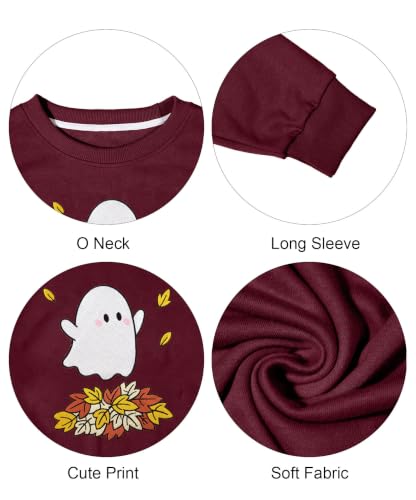 Halloween Sweatshirts for Women Retro Spooky Season Pullover Tops - image 6