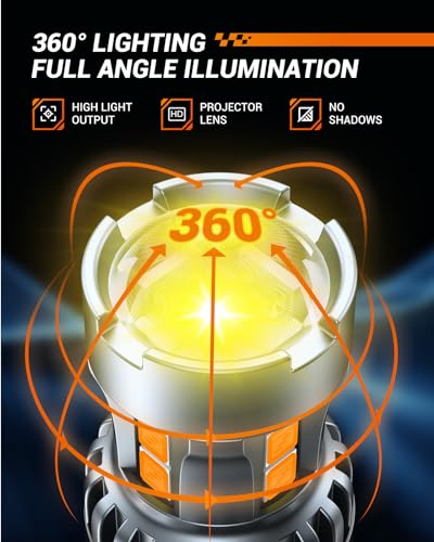 Image of SEALIGHT 3156 3157 LED Bulb Amber, Turn Signal Lights with Extra Resistor HD Projector, 3056 3457A 4057 4157 LED Light Bulb Replacement for Front Rear Turn Signal, Blinker Parking Marker Light, 2PCs