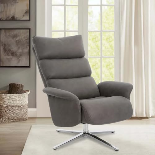 Hoclauho Relaxsessel mit Drehfunktion ergonomischer Fernsehsessel grau für Wohnzimmer – Bild 3