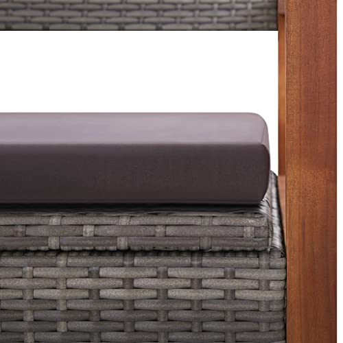 Banc avec espace de rangement extérieur gris pour la terrasse - 7