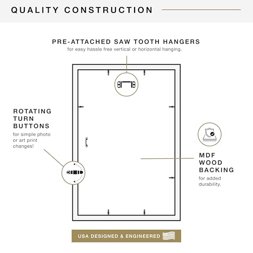 MCS Studio Gallery 19.75x27.5 Poster Frame Natural Woodgrain, Vertical & Horizontal Wall Hanging Large Picture Frame for Photos, Posters & Art Prints (1-Pack)