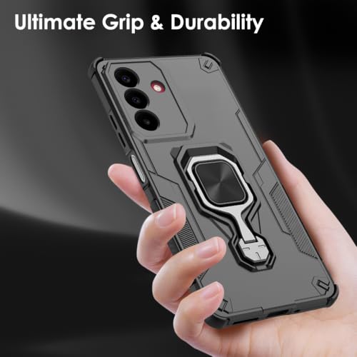 Image of TheGiftKart Tough Armor Bumper Back Case Cover for Samsung Galaxy M47 5G | Ring Holder & Kickstand in-Built | 360 Degree Protection Back Case Cover for Samsung Galaxy M47 5G (PC & TPU, Black)