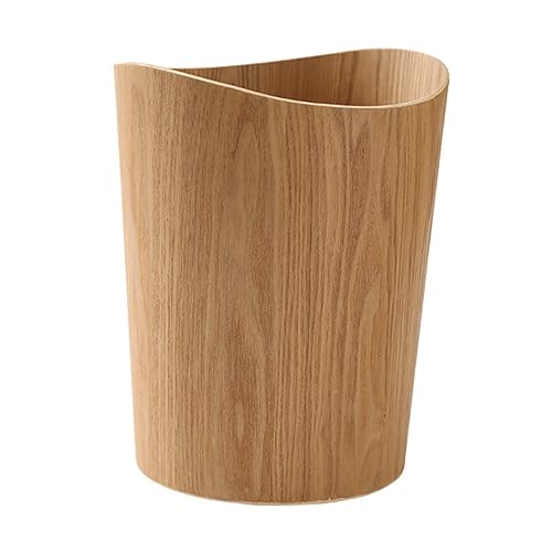 Contenedor de basura SOLUSTRE con tapa de madera sin tapa