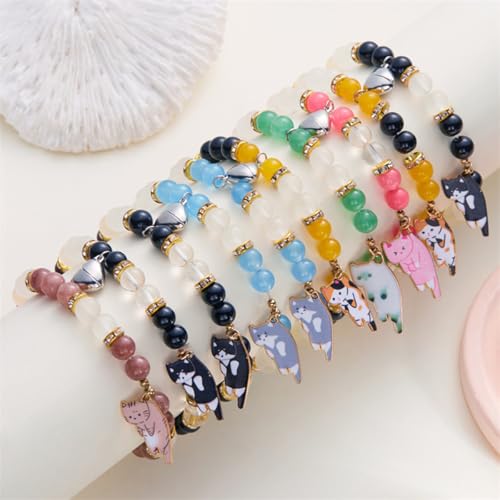 Couples Friendship Heart Bracelets Kawaii Cat Designs Best friend Matching Bracelet for Women Men4