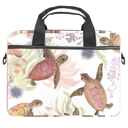 Funda para laptop de 13.3 pulgadas con correa para hombro y diseño de algas marinas