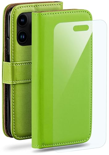 Étui iPhone 16 Pro Max vert moex avec porte-cartes et film écran