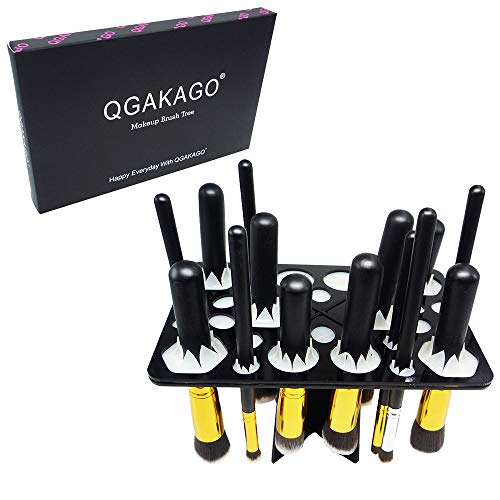 Akago 28 Hole Makeup Brush Tree Holder Organizer Folding Collapsible Air Drying Tower Brush Dryer