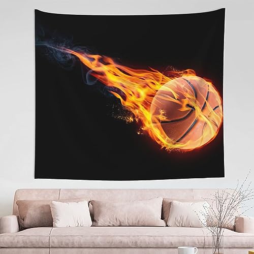 Tapiz de baloncesto en fuego para renovar paredes vacías sin pintar