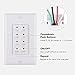 BN-LINK Countdown Digital Wall Timer Switch for Exhaust Fan with Push Button 5-15-30-60mins, 2-4hours, Bathroom Fan Timer Light Switch, Neutral Required, Wall Plate Included, White
