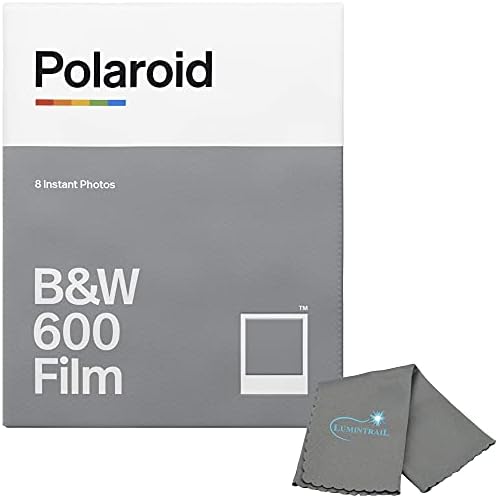 Polaroid Black & White Instant Film for 600 and i-Type Cameras Bundle with a Lumintrail Cleaning Cloth