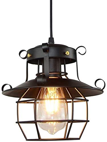 Luminaire suspendu vintage cage fer pour remplacer les plafonniers ternes du salon