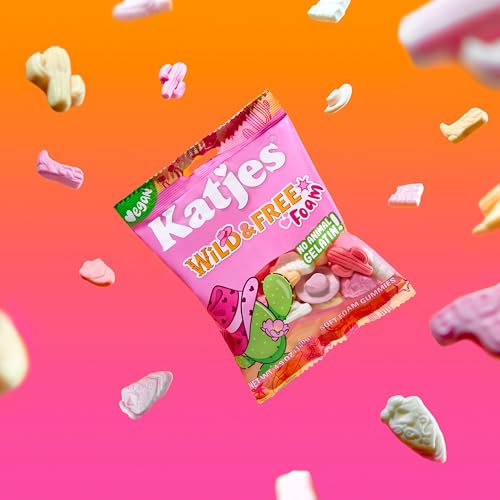 Katjes Vegan Wild Free Foam Gummy Candy, 4.9oz Bags, 3 Pack – Plant Based Squishy Gummies – No Gelatin or Red 40, High Fructose Corn Syrup Free - Wild West Cow Girl Shapes