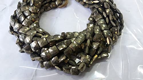 Pyrite naturelle en perles carrées de 10mm pour accessoiriser vos tenues bohèmes chics