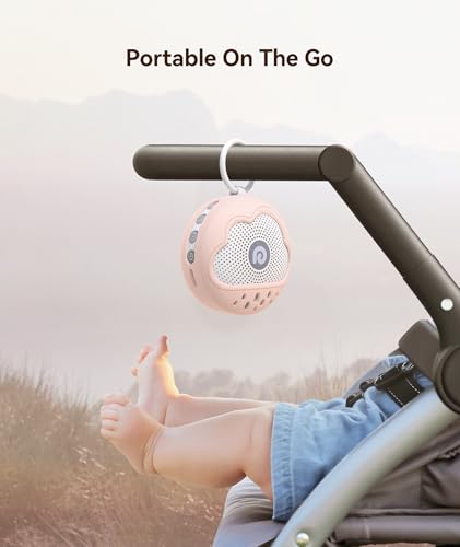Image of Dreamegg White Noise Machine - Portable Sound Machine Baby with Safe Silicone Cover, Features Powerful Battery, 21 Soothing Sound, Noise Canceling for Sleeping, Baby Registry Gift, Nursery(Pink)