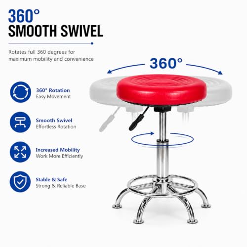 Image of NGFC Doctor Stool with Adjustable Height || Sitting Stools for Home /Doctor /Medical /Salon /Warehouse /Garage (Red, Pack of 4)