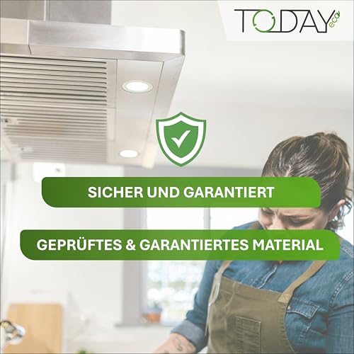 Today – Universeller Aktivkohlefilter für Dunstabzugshauben 40x100 cm – Zuschneidbar, Geruchsfilter, Fett- & Feuchtigkeitsaufnahme – Italienische Sicherheit und Qualität