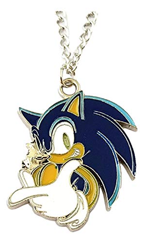 Sonic Hedgehog Face Cartoon Pendant Necklace