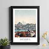 Master Flame Póster estético de pared para cafetería, estudio, restaurantes, hoteles, sala de estar, hogar y decoración de pared, sin marco (Estambul Turquía TPAA-5)