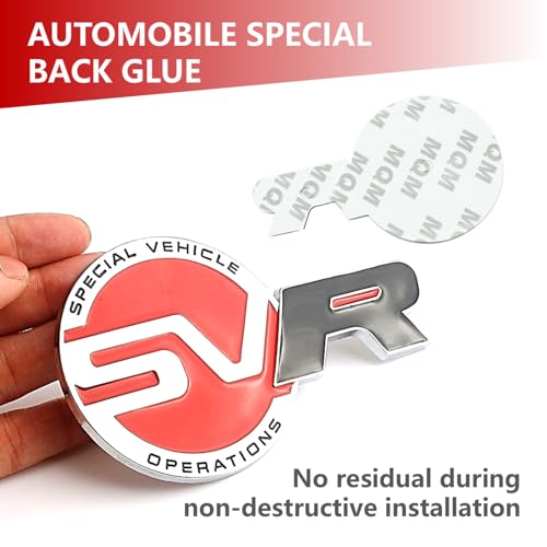 Image of Special Vechicle Symbol R-Dynamic Sports 3D Badge,Car Body Trunk Fender R-Dynamic Emblem Logo Sticker Compatible with Jagvar Land R0ver Accessories (SVR Black)