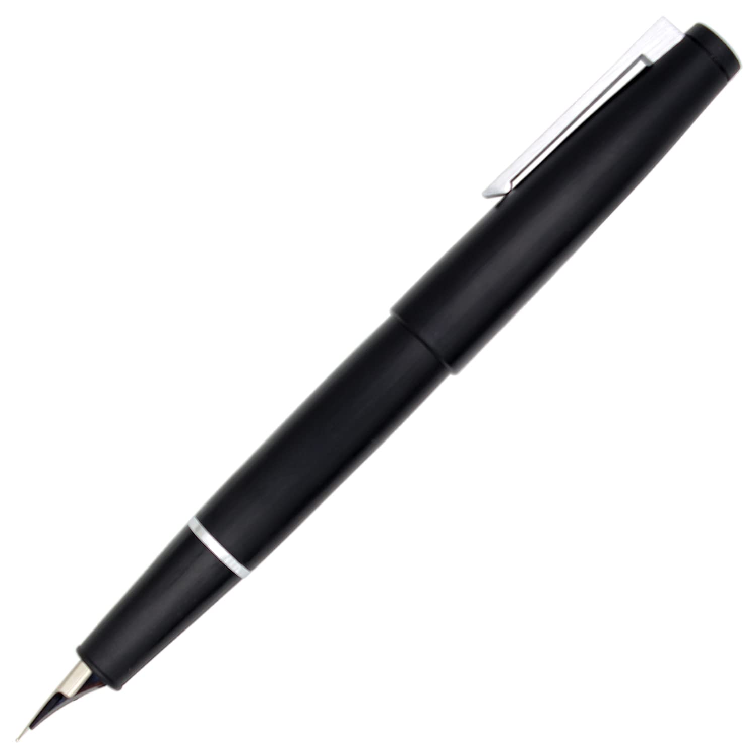 Gullor Matte Black Fountain Pen (JH18), Classic Design with Converter and Pen Box, 0.3mm Nib, Silver Clip