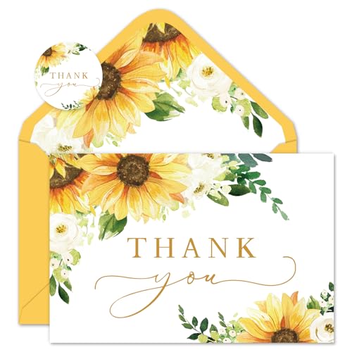 Cartes de remerciement pour mariage et baptême au motif floral été