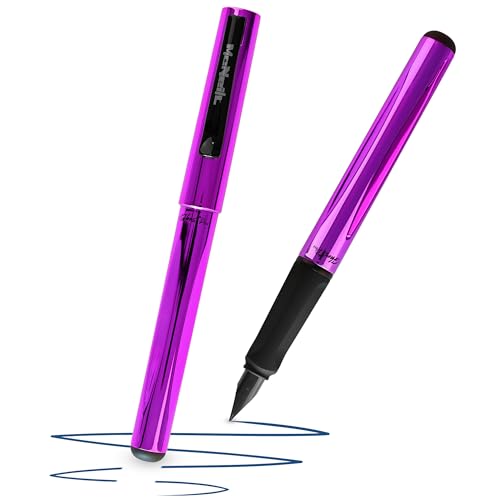 McNeill - Ghost Pen radierbarer Füllhalter für Schule & Alltag | Für Rechts- & Linkshänder | Thermisch radierbare Tinte ergonomisch nachfüllbar (metallic lila)