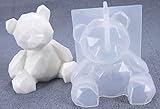 Geometric Bear Resin Mold, 3D Teddy Bear Silicone Mold, DIY Desktop Resin Decoration, Casting Mold for Resin Art Home Decor