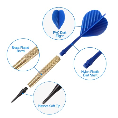 Gse 12 Pcs Soft Tip Darts, Bar Dart, Plastic Tip Darts For Electronic Dart Board. Plus 60 Free Dart Tips… #TOP2