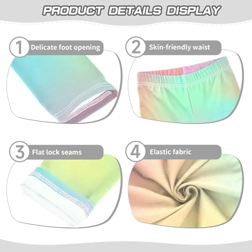 Girls' Leggings Ankle Length Printed Leggings Rainbow Colorful Red Soft Comfortable Pants for Kids 4-10 Years4