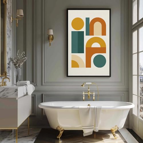 Tableau moderne pour salon chic avec impression géométrique abstraite minimaliste - 2