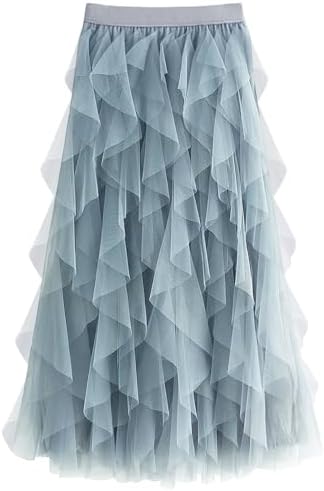 Tulle Skirts for Women Long Length Tutu Fairy Tiered Skirt A Line...