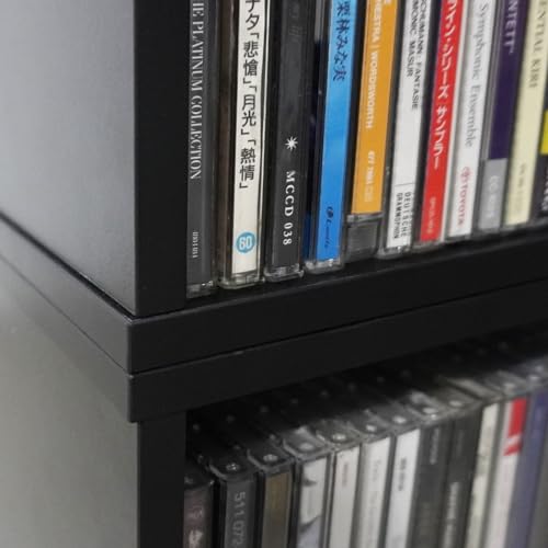 Étagère CD empilable sdroceRyaM noire pour rangement de 35 disques compacts - 7