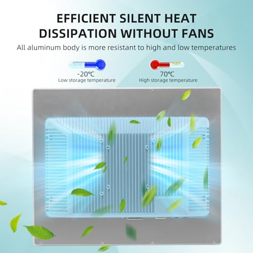 Image of 15 inch Aluminum Flat Embedded Industrial Touch Screen Monitor,HDMI /VGA /DVI Interface, Capacitive Touch Screen Monitor Supports 10 Points Touch,1024 x 768 @ 60Hz