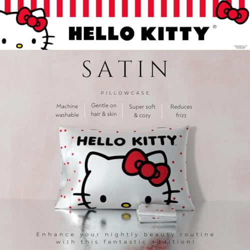 Hello Kitty Beauty Standard Beauty Silky Satin Standard Pillowcase Cover 20x30 for Hair and Skin, (Officially Licensed Product) by Franco - Image 2