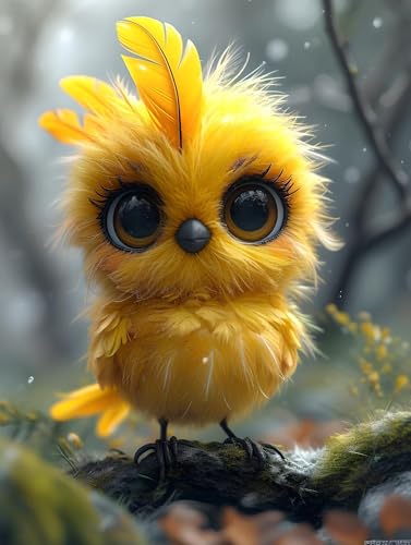 Pintar por Numeros Bosque Pollo Pintura por Numeros Niños, Principiantes Manualidades para Adultos Kit de Pintura al óleo de Lienzo para con Pinceles,Decoración Hogar Regalo 80x100cm (Sin Marco) q-838