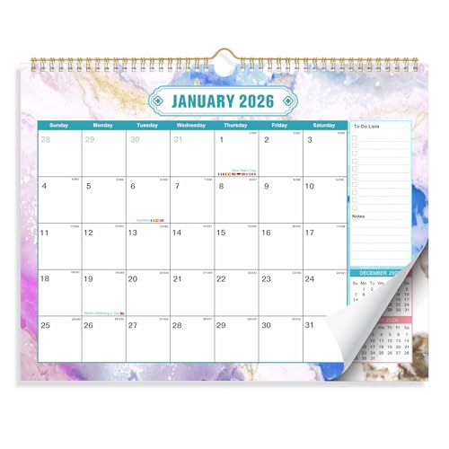Wall Monthly Calendar 2026-2027,18-Month Wall Calendar From Jan.2026-Jun.2027, 15 x 11.5 Inches, Large Daily Blocks, US Holidays
