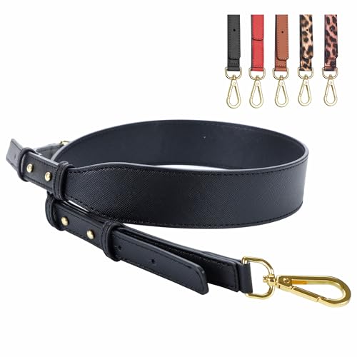 Nefelibata Purse Strap,Leather Purse Straps Replacement Crossbody,Retro Personalized Crossbody Bag Straps with Customized Metal Buckle for Handbag,Shoulder Bags(Mystery Black)