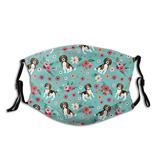 Men & Women Anti Dust Face Mouth Cover With 2 Pcs Replaceable Filters, Reusable Washable Half Face Protections With Adjustable Earloop For Cycling Camping Travel(Beagle) #TOP14